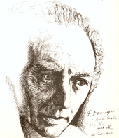 Retrat d'Agustí Bartra, realitzat per Francesc Domingo (1965).